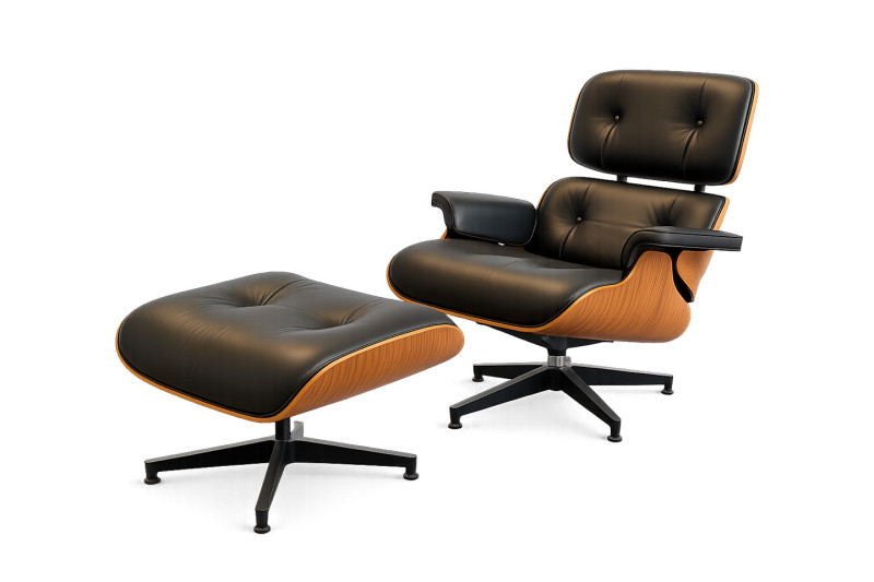 Herman Miller Eames Lounge Chair & Ottoman Leder / Schwarz