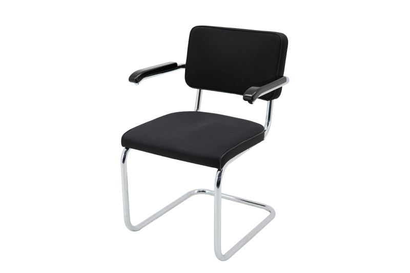 Thonet S 64 Freischwinger Stoff / Schwarz