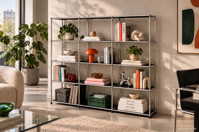 USM Haller Regal / Bücherregal in Breite 150 cm x Tiefe 35 cm