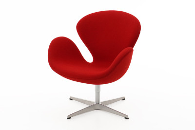 Fritz Hansen Swan Sillón Tela / Rojo