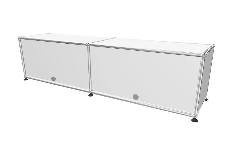 USM Haller TV-Board / Lowboard Reinweiß RAL 9010 mit Einschubtüren