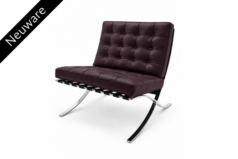 Knoll International Barcelona Sessel Relax Leder / Dunkellila