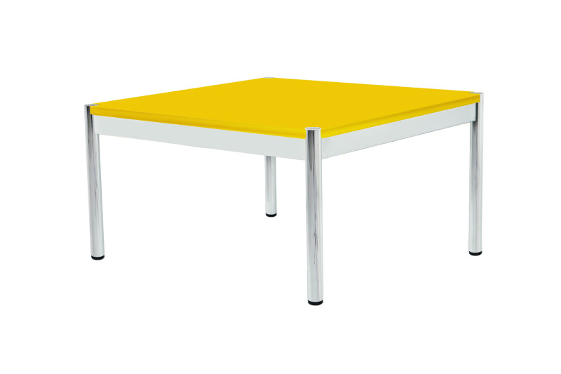 USM Haller Mesa Auxiliar Cristal / Amarillo 75 x 75 cm