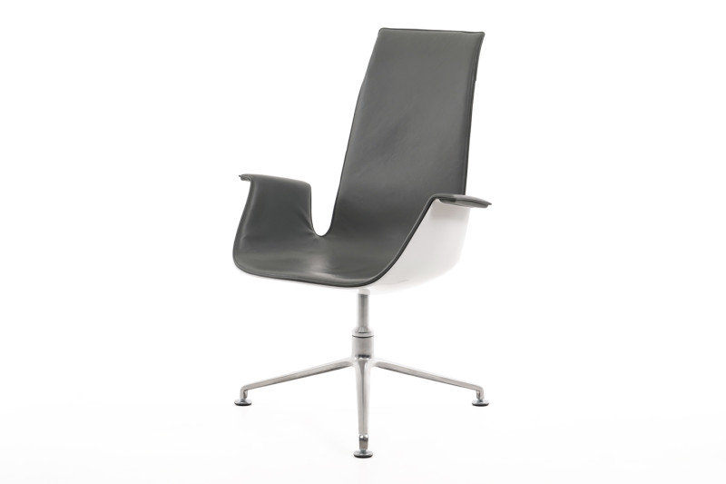 Walter Knoll FK Konferenzstuhl Leder / Grau