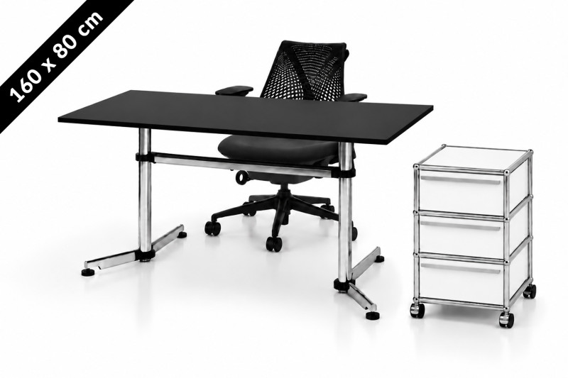 USM Kitos Tisch - USM Haller Rollcontainer - Herman Miller Sayl - 160 x 80 cm