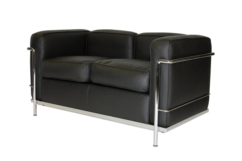 Cassina LC2 Le Corbusier Two-Seater Leather / Black