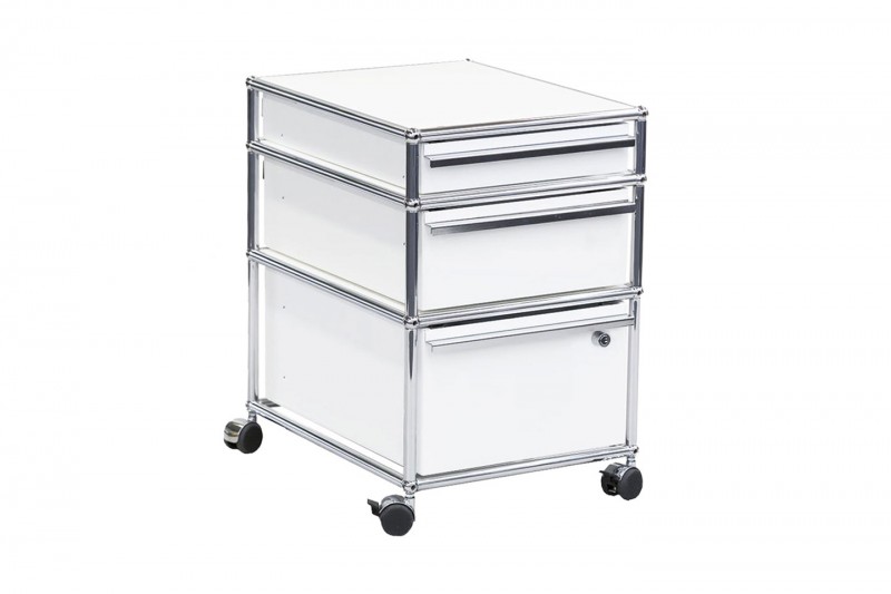 USM Haller Contenedor con Ruedas Blanco Puro RAL 9010