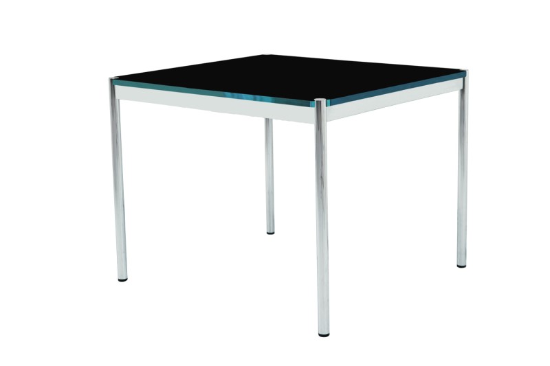 USM Haller Vergadertafel Glas / Zwart 100 x 100 cm