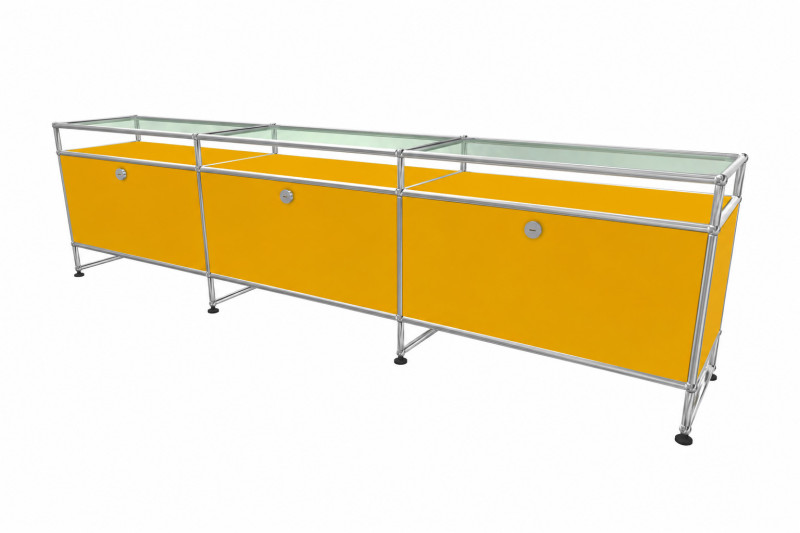 USM Haller TV-Board / Lowboard mit Glastablaren