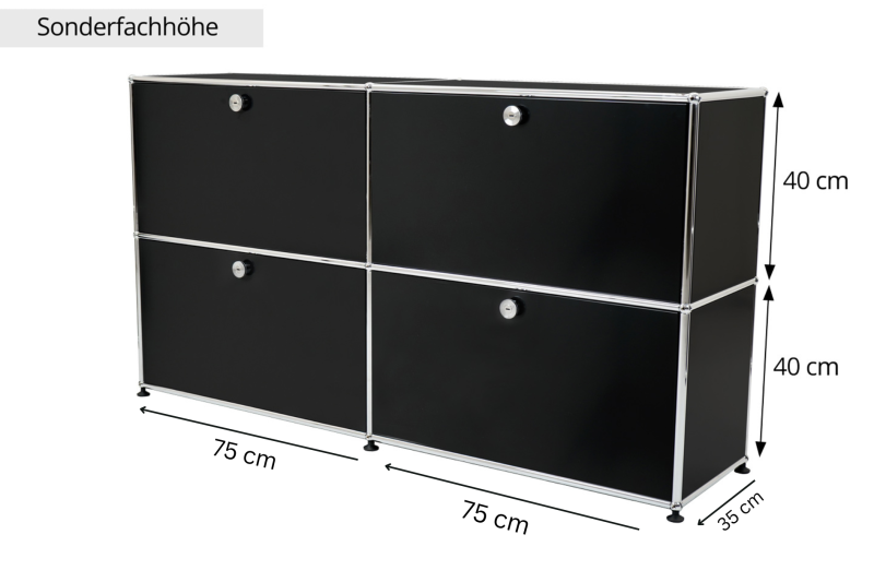 USM Haller Sideboard Graphitschwarz RAL 9011 *40 cm Fachhöhe*