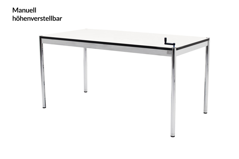 USM Haller Escritorio 150 x 75 cm De Altura Regulable Resina Sintética / Gris Perla