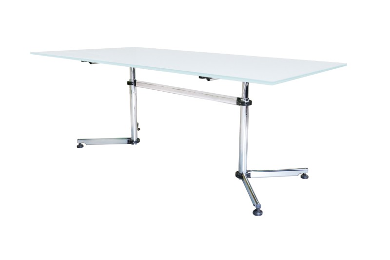 USM Kitos Desk Glass / White 180 x 80 cm