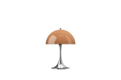 Louis Poulsen Panthella "The Originals" V3 Mini 250 (In- & Outdoor) Tischlampe / Chrome Opal Braun