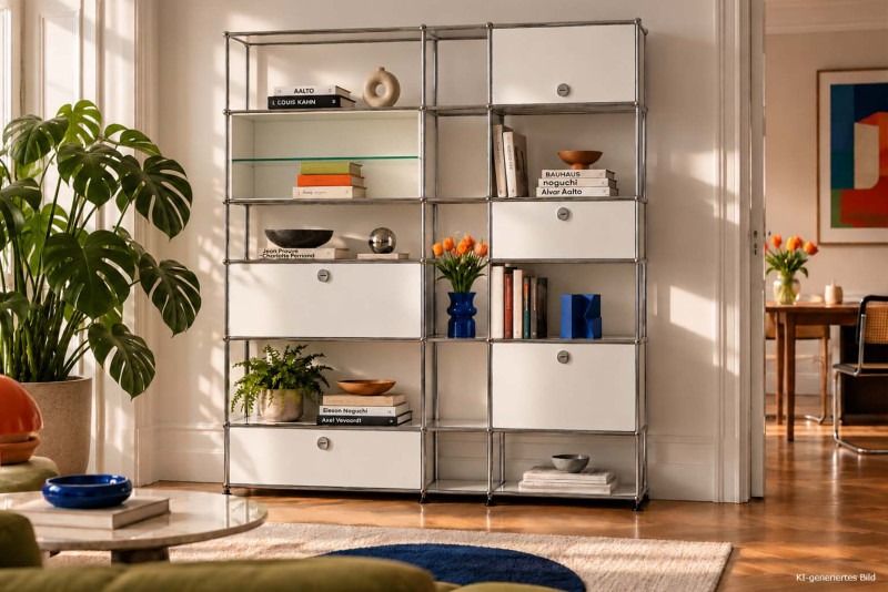 USM Haller Wohnwand Reinweiß RAL 9010