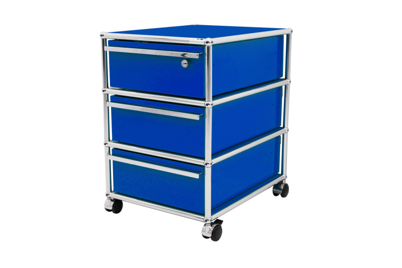USM Haller Rollcontainer Enzianblau RAL 5010
