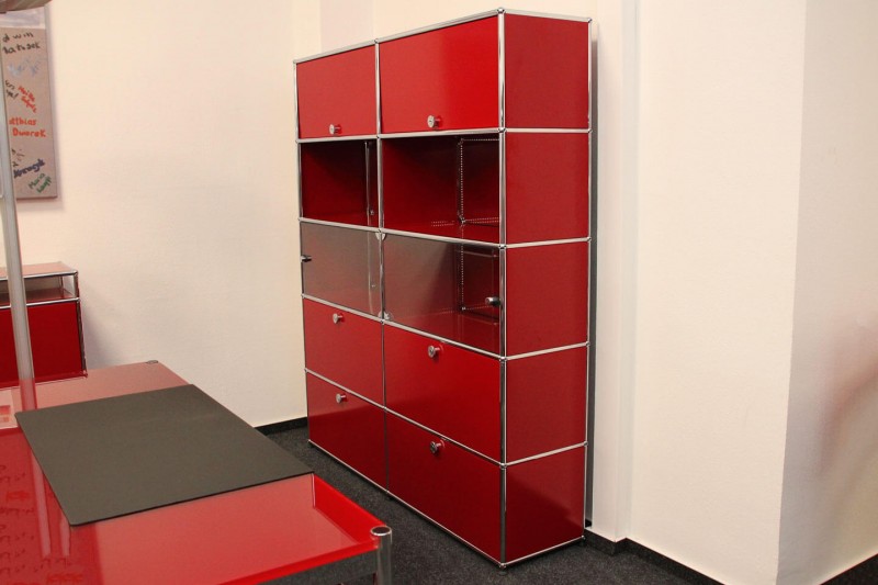 Usm Haller Wall Shelf With Mirror Surfaces Ruby Red