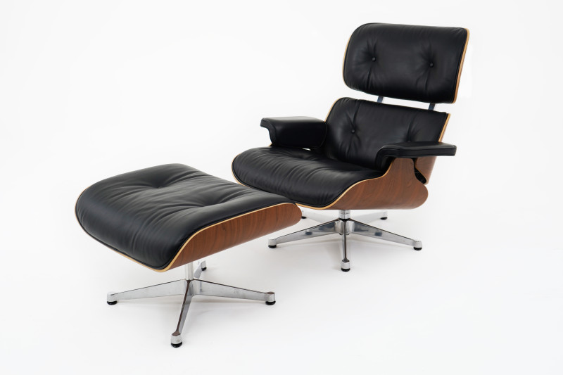 Vitra Eames Lounge Chair XL & Ottoman Leder / Schwarz