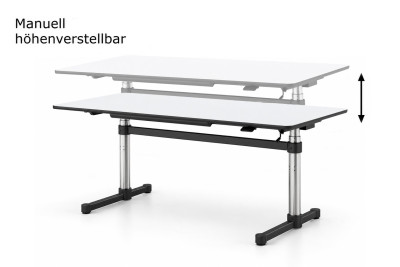 USM Kitos M - man. höhenverstellbarer Schreibtisch Kunstharz / Weiß 175 x 75 cm