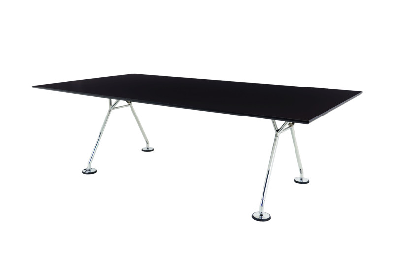 Tecno Nomos Schreibtisch / Konferenztisch Kunstharz / Schwarz 220 x 105 cm