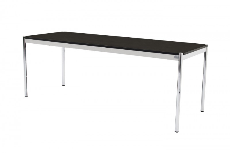 USM Haller Desk Wood / Black 200 x 75 cm