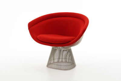 Knoll International Platner Lounge Chair Tejido / Rojo