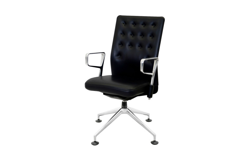 Vitra ID Trim Konferenzstuhl Leder / Schwarz