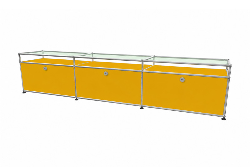 USM Haller TV-Board / Lowboard mit Glastablaren