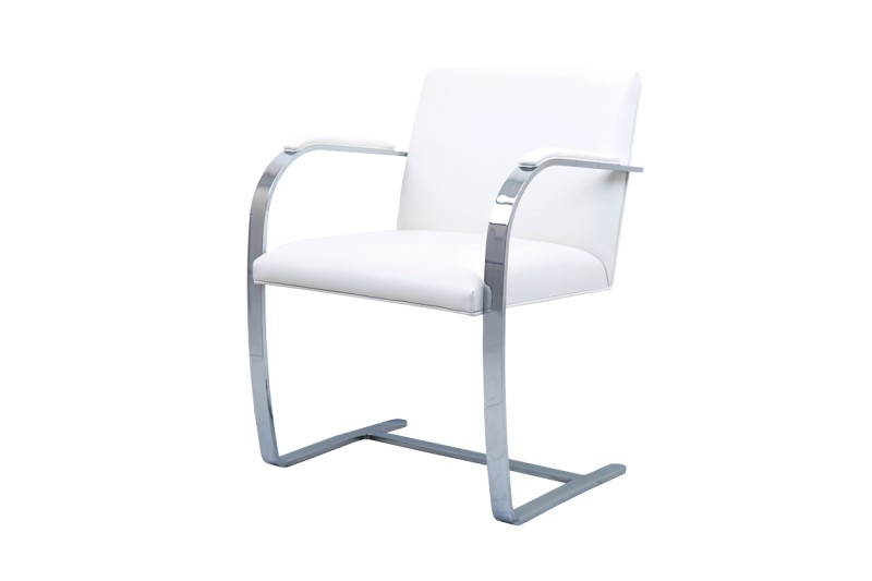 Knoll International Chaise cantilever Brno cuir / blanc