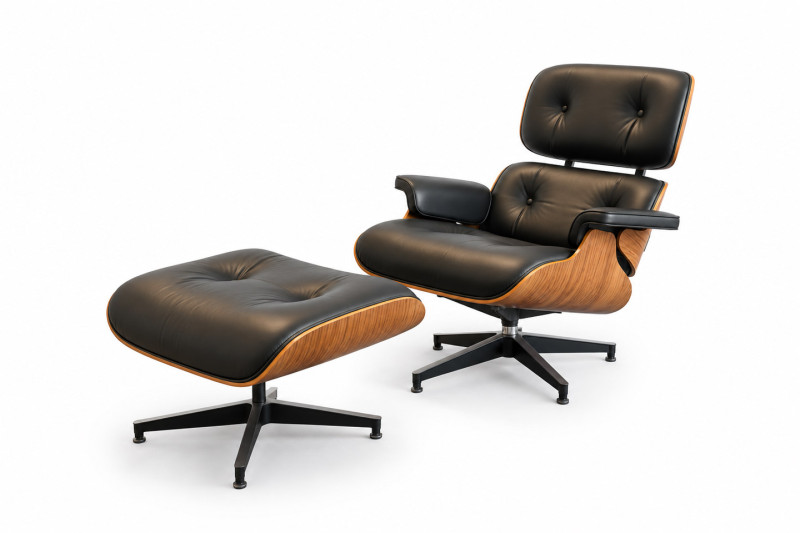 Herman Miller Eames Lounge Chair & Ottoman *50 Years Anniversay Edition* Leder / Schwarz