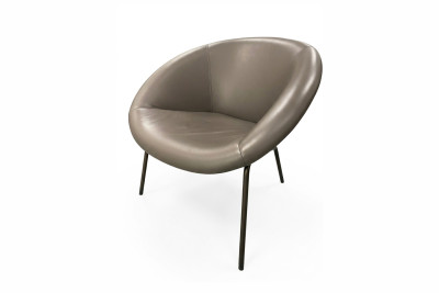 Walter Knoll 369 Loungechair Leder / Grau / Braun