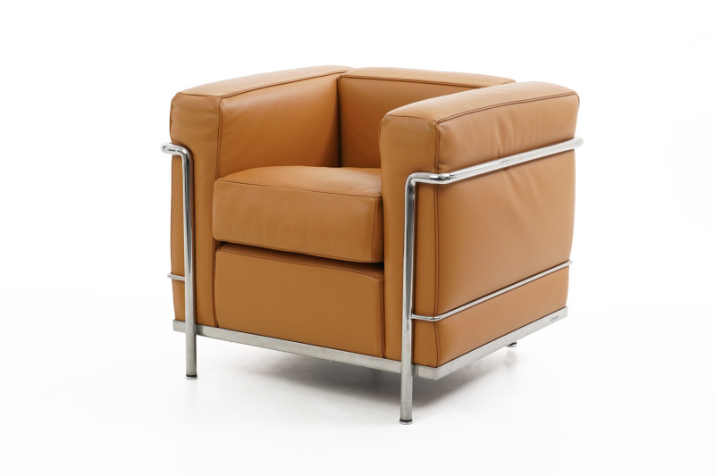 Sillón Cassina LC2 Le Corbusier Cuero / Azul oscuro