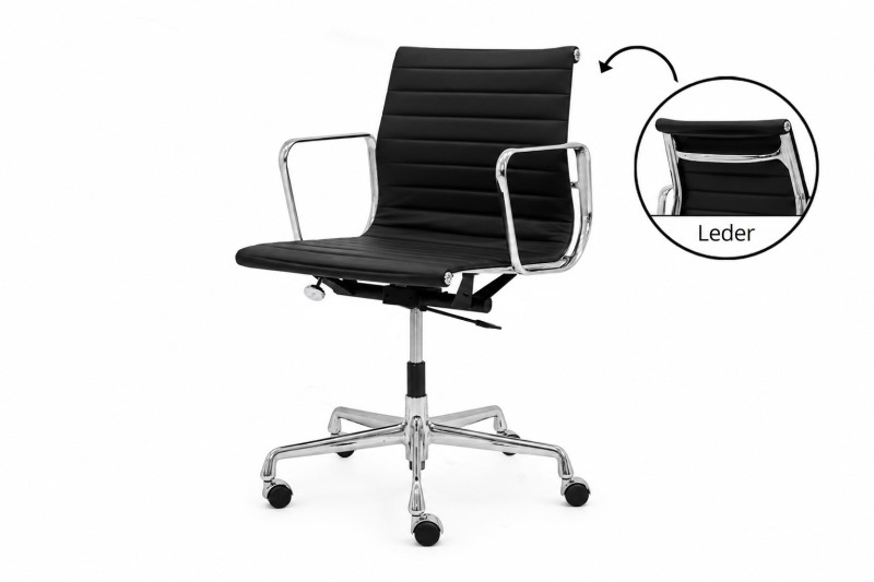 Vitra EA 117 Siège Pivotant de Bureau Cuir / Noir