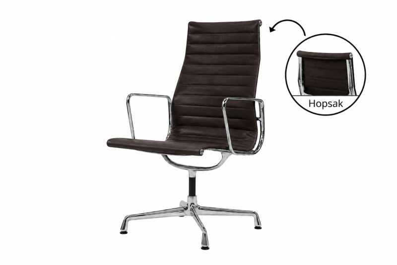 Vitra EA 112 Visitor Chair, leather/ White
