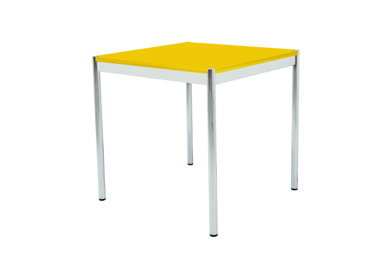 USM Haller Besprechungstisch Glas / Gelb 75 x 75 cm