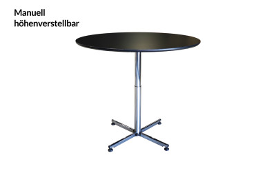 USM Kitos Mesa de Reunión Cristal / Negro Ø 110 cm
