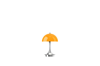 Louis Poulsen Panthella "The Originals" 160 V3 (In- & Outdoor) Tischlampe / Chrome Opal Orange