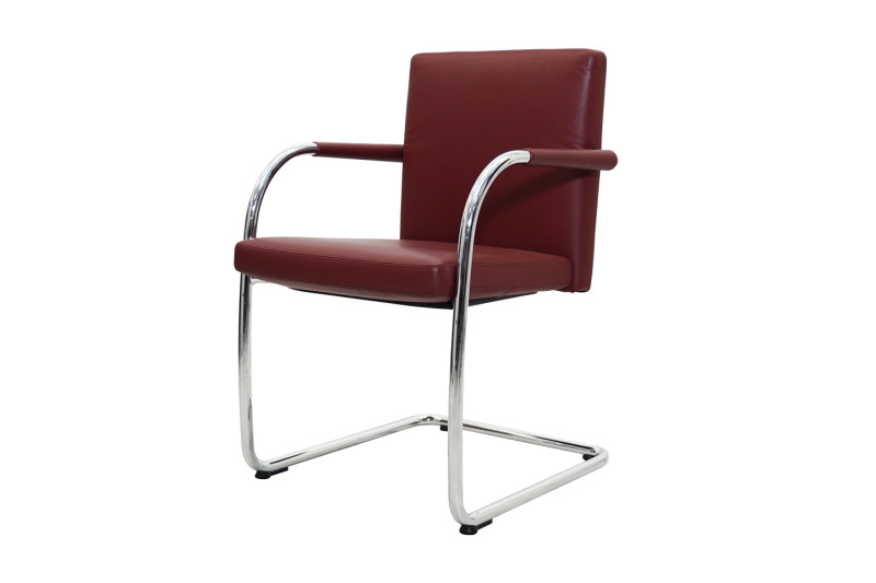 Vitra VisaSoft Chaise Cantilever Cuir / Rouge