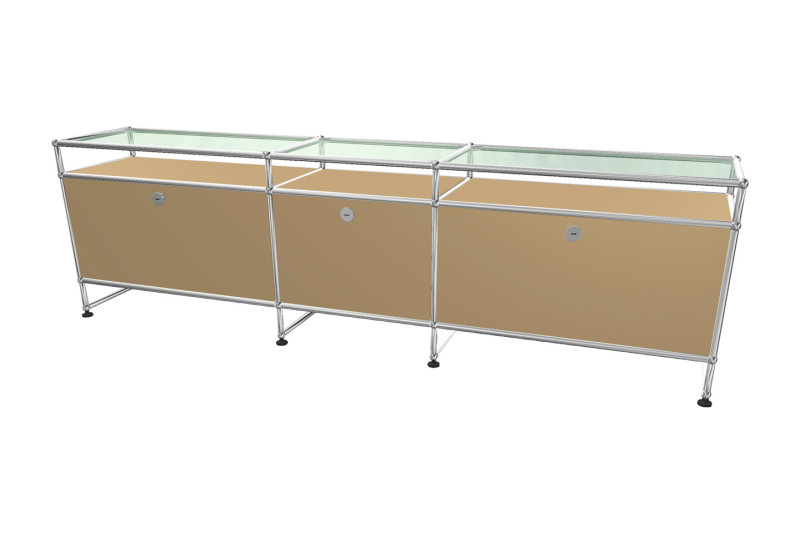 USM Haller TV-Board / Lowboard mit Glastablaren