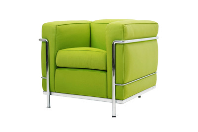 Cassina LC2 Le Corbusier fauteuil stof / groen