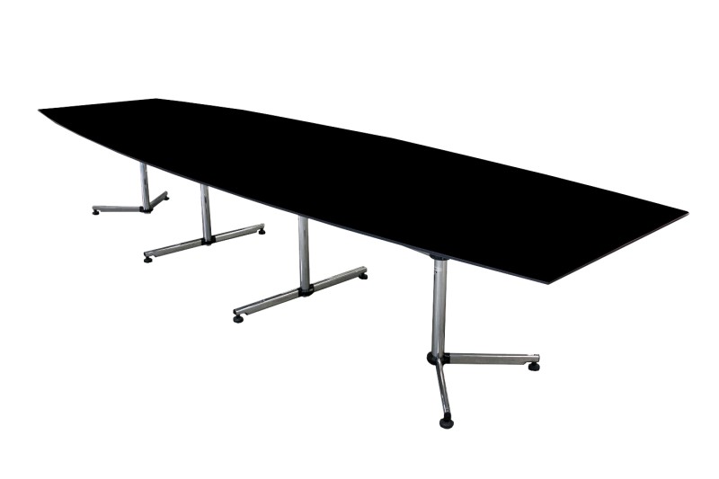 USM Kitos Conference Table Synthetic Resin / Black 430 x 128 cm