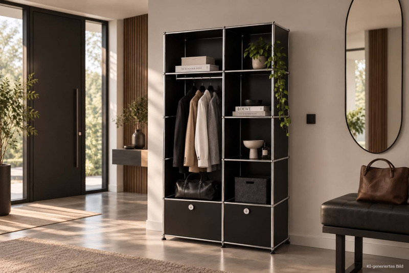 USM Haller Garderobenschrank mit Klapptüren Tiefe 50 cm