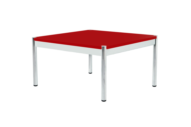 USM Haller Beistelltisch Glas / Rot 75 x 75 cm