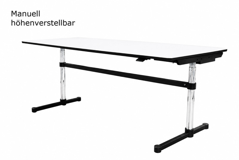 In hoogte verstelbaar bureau USM Kitos M Resin / Wit 200 x 100 cm
