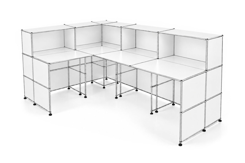 USM Haller Ecktheke / Empfangstheke mit integriertem Arbeitsplatz