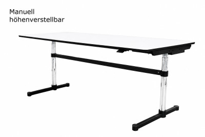 USM Kitos M - höhenv. Schreibtisch Kunstharz / Weiß 175 x 75 cm