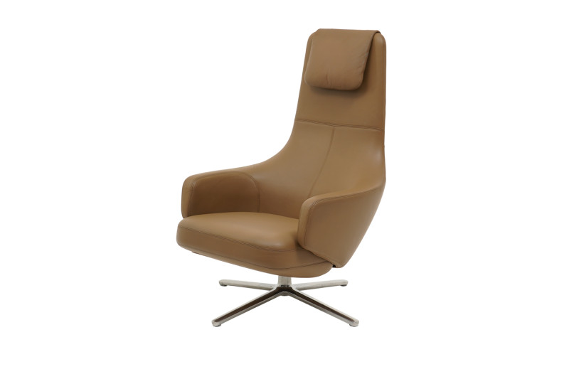 Vitra Repos Sessel Leder / Braun