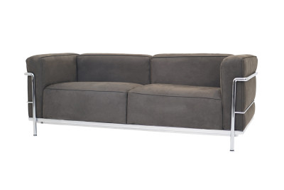 Cassina LC3 Le Corbusier 2-seater sofa suede / grey