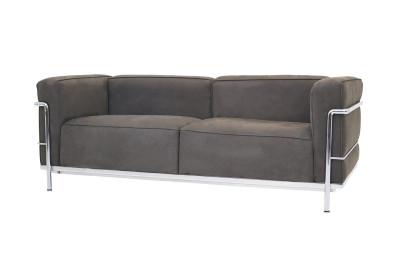 Cassina LC3 Le Corbusier 2-er Sofa Wildleder / Grau