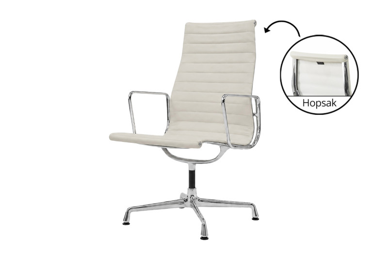 Fauteuil visiteur Vitra EA 112 en cuir/blanc