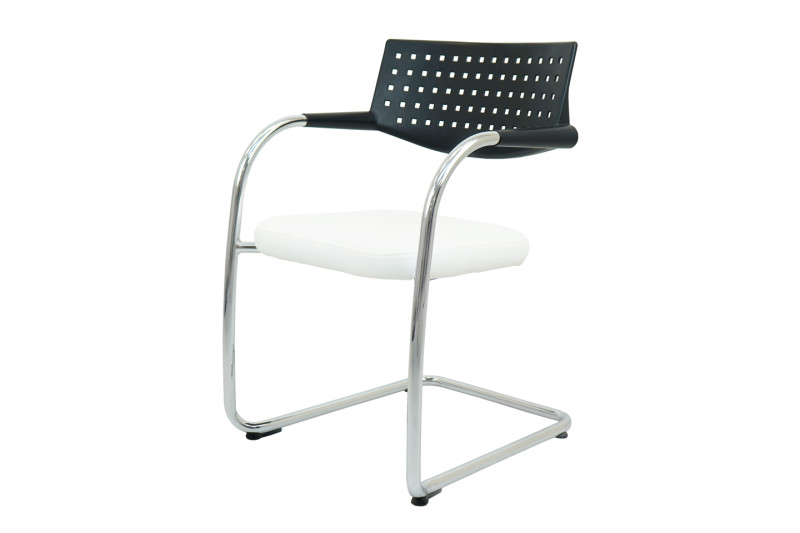 Vitra VisaVis Freischwinger Kunstleder / Weiß